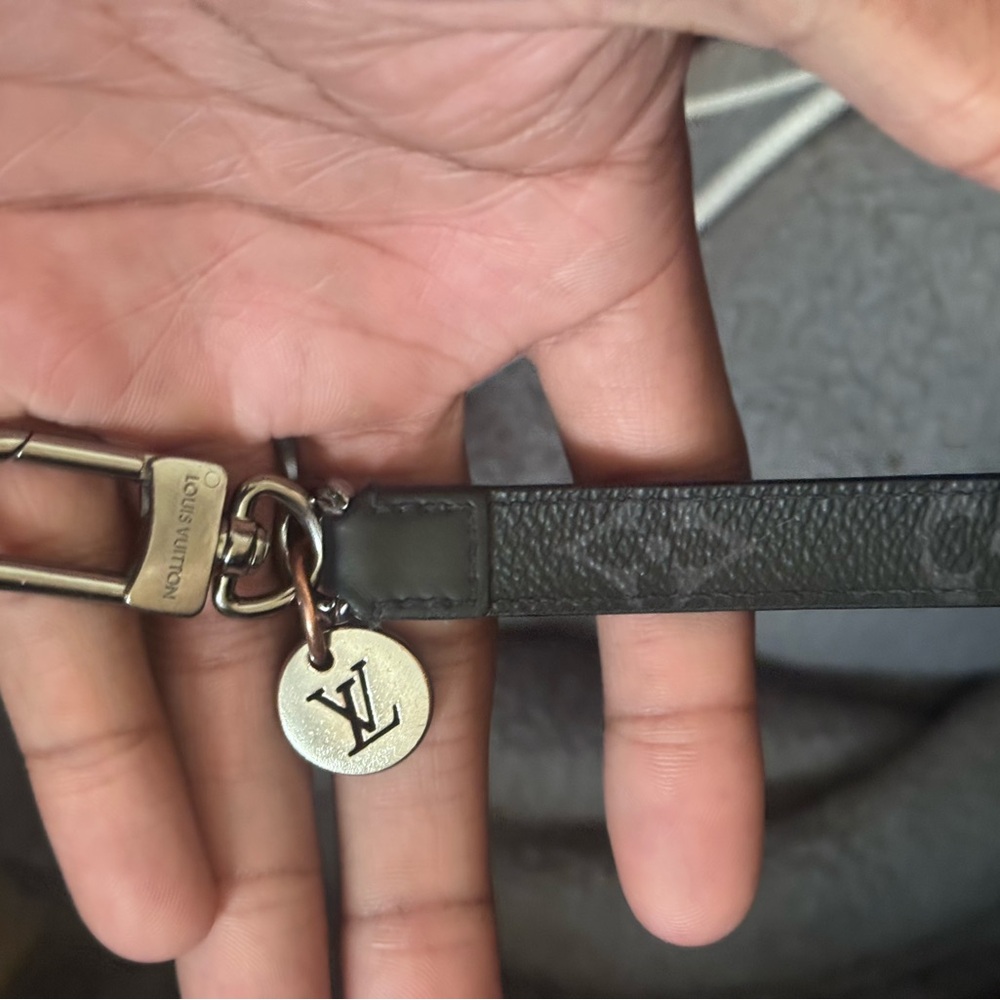 Louis Vuitton Black Leather Keychain
